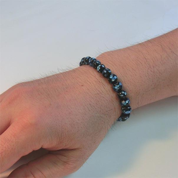 ホタル玉、数珠レット8mm玉(ブレスレット)青色 : 佐竹ガラス - 通販