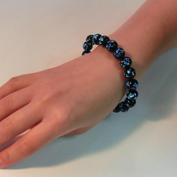 ホタル玉、数珠レット10mm玉(ブレスレット)青色 : 佐竹ガラス - 通販