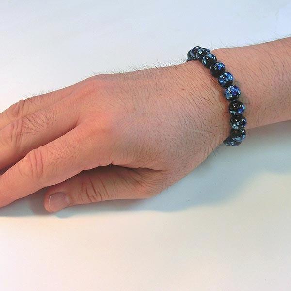 ホタル玉、数珠レット10mm玉(ブレスレット)青色 : 佐竹ガラス - 通販