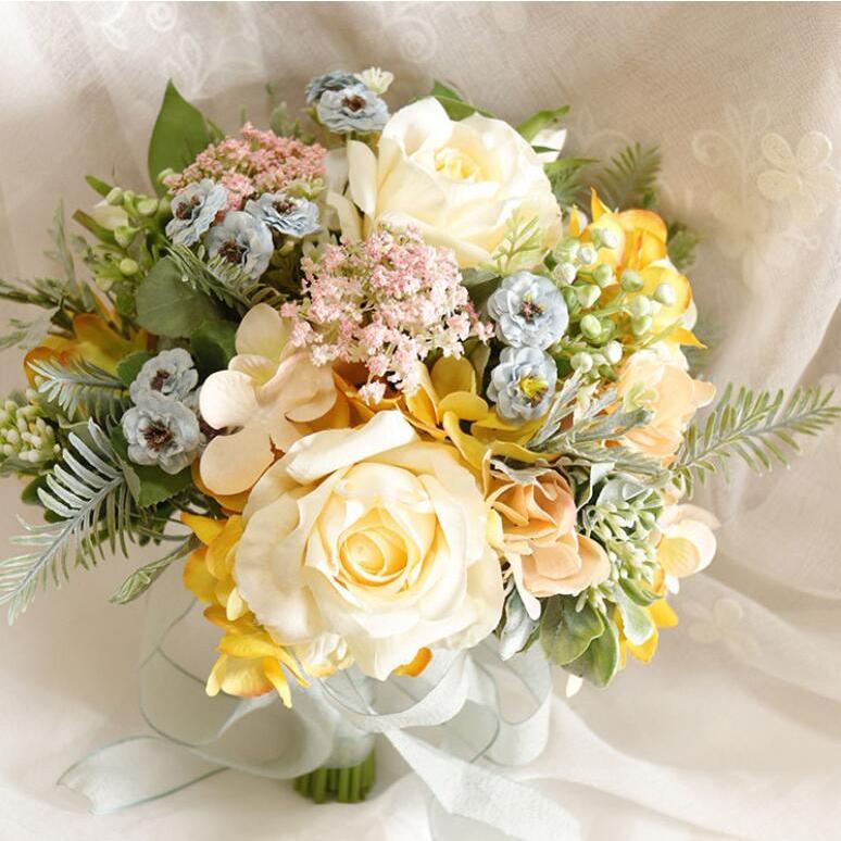 人気no 1 本体 ウエディングブーケ 安い 花嫁 ブライダルブーケ 手作り 造花 ウェディングブーケ 結婚式 ウェディング用 二次会 披露宴 人気ブランドを Rkw Onirbanbd Com