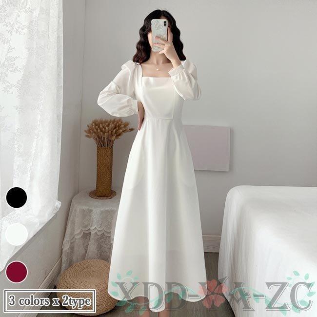 最適な価格 レディース 春 長袖 ワンピース ロングワンピ チュニック パーティー 宴会 長袖ワンピース 結婚式 マキシ丈ワンピース ドレス スクエアネック ワンピース サイズ S Mail Invent1 Nyts Edu