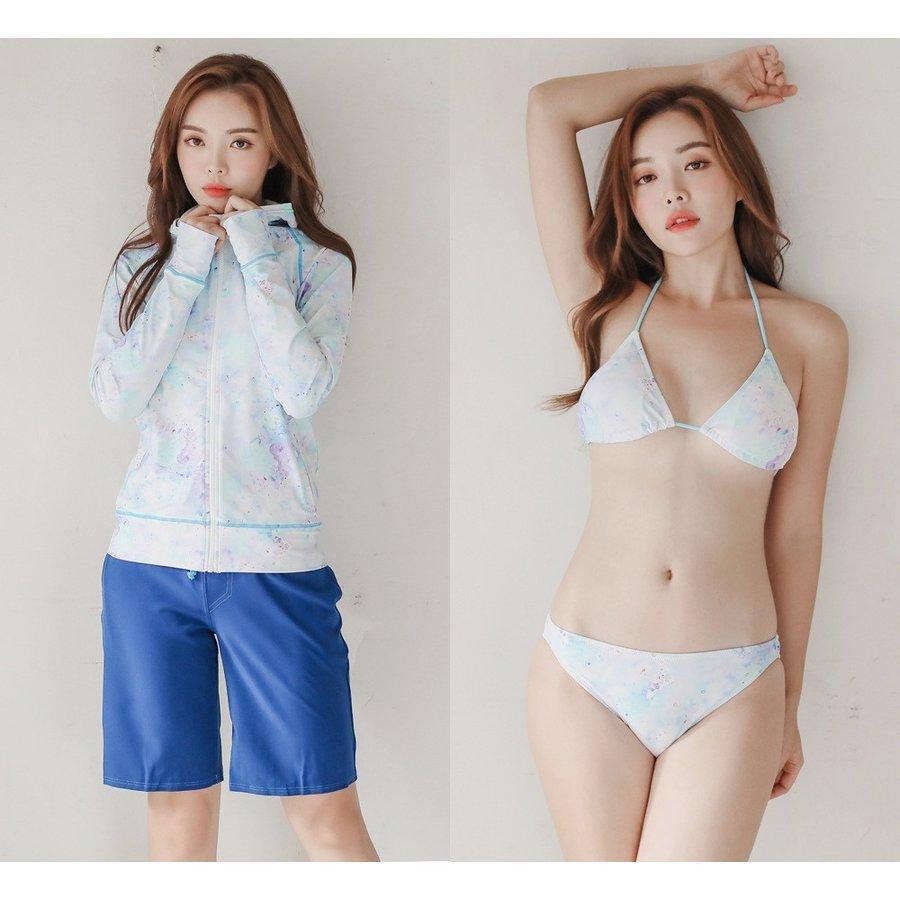 超特価sale開催 セット 水着 洋服感覚 ビキニ 水着 体型カバー Uvカットラッシュガード 4点セット 水着 レディース ラッシュガードセットビキニ 盛れる パッド付き 水着セット サイズ S