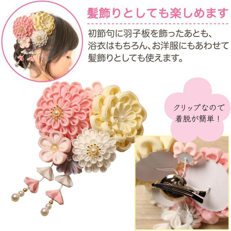 【訳あり品】 羽子板飾り 羽子板 かわいい 羽子板7号 ピンク羽子板 華*花 つまみ髪飾り付き アクリルケース入り 羽子板 初正月 コンパクト (淡黄色) 【2084887721】(12376円)