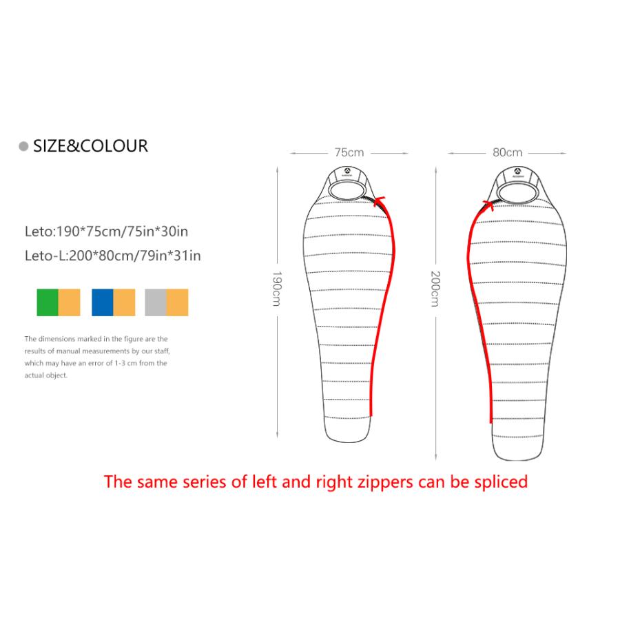 AEGISMAX】700FP (LETO)ホワイトグースダウン寝袋 耐寒温度 2℃ マミー