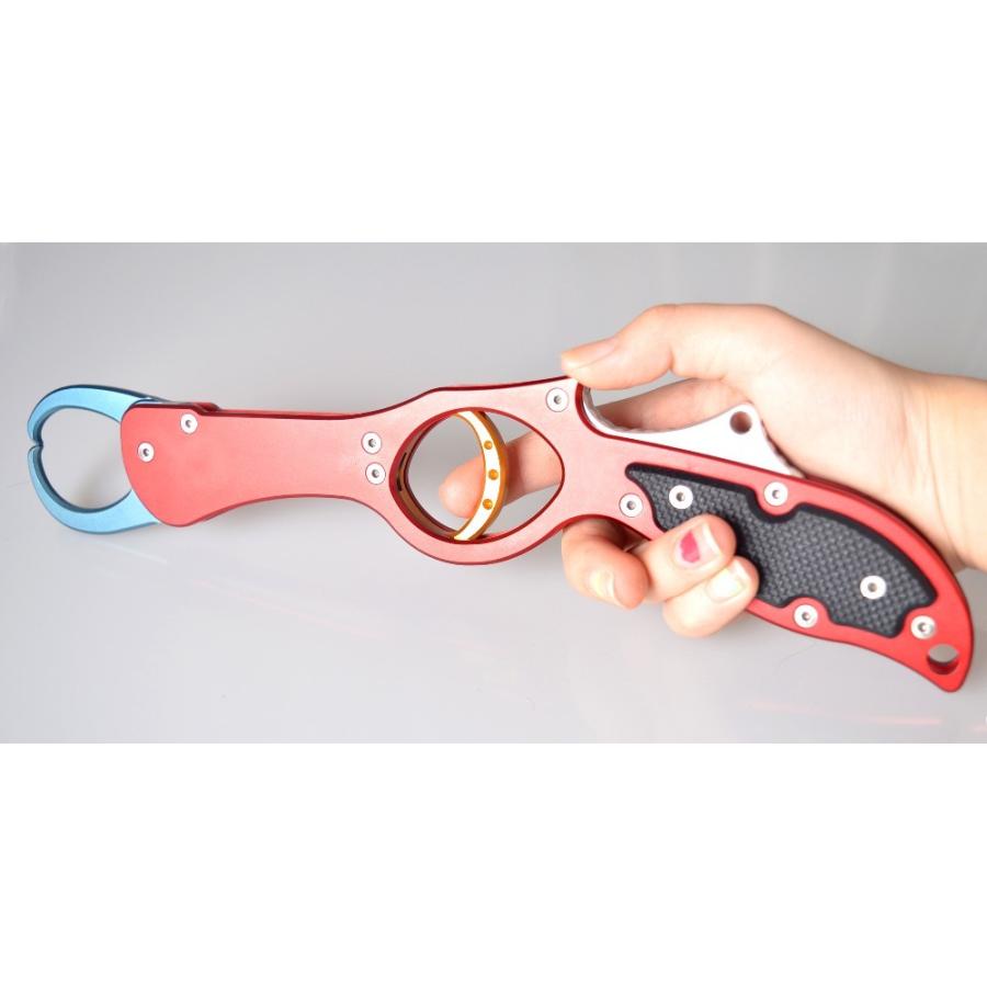 大型魚用！握りやすいピストル型アルミ製フィッシュグリップ (2色