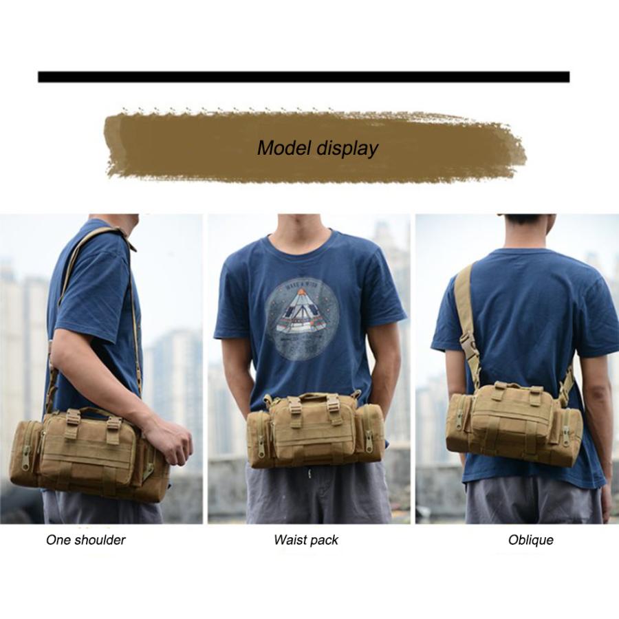 ロック式D型カラビナ付【COMBATRON】(3色)  MOLLE対応  ミリタリー  4WAY  タクティカル  ウエストバッグ  ロードバイク  ウエストポーチ ショルダーバッグ |  | 02