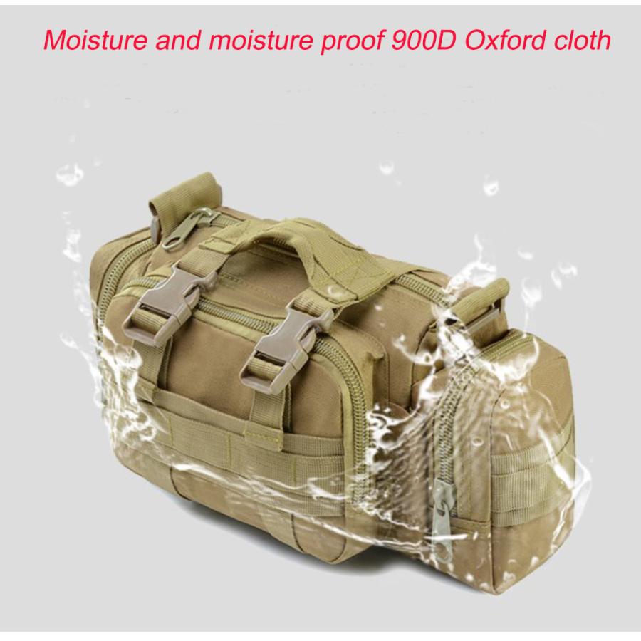 ロック式D型カラビナ付【COMBATRON】(3色)  MOLLE対応  ミリタリー  4WAY  タクティカル  ウエストバッグ  ロードバイク  ウエストポーチ ショルダーバッグ |  | 01