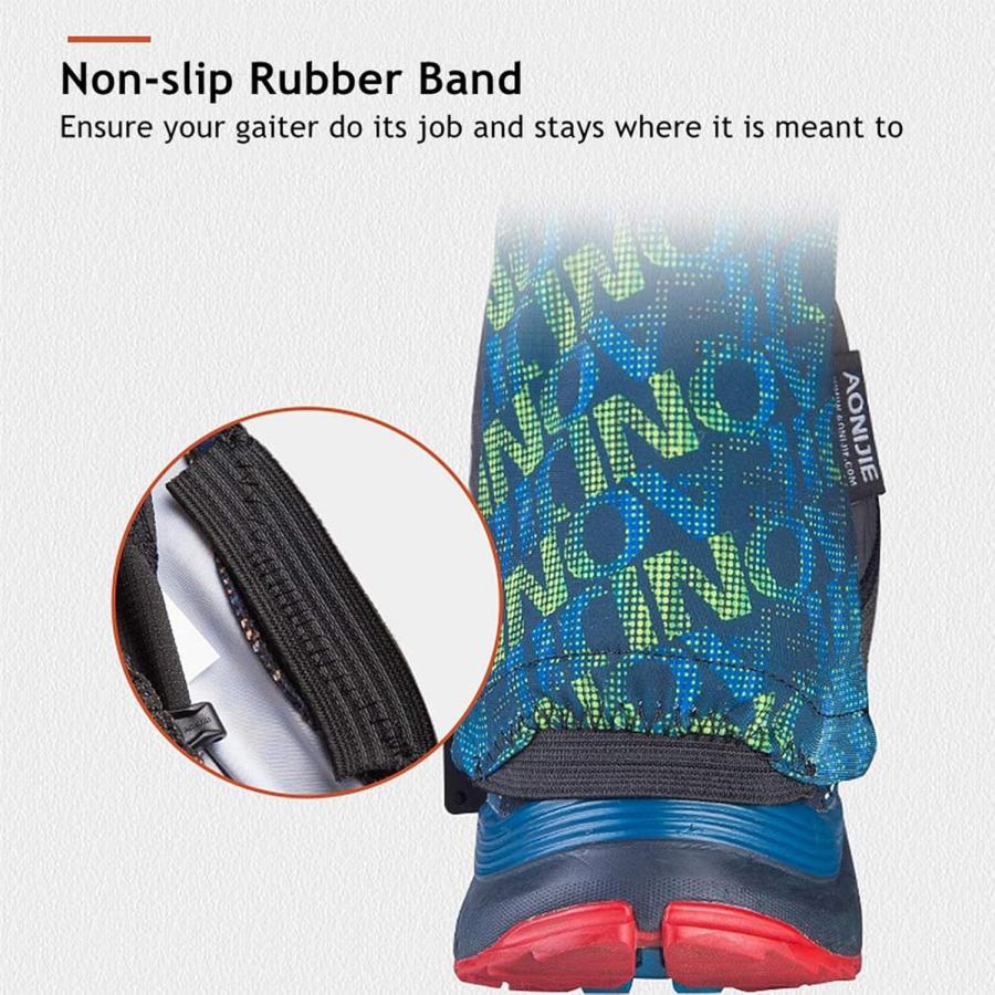 アップグレード【AONIJIE】(4色) ライクラ素材 トレイルゲイター ショートゲイター シューズカバー トレッキング ショートスパッツ ゲイター トレイルランニング |  | 03