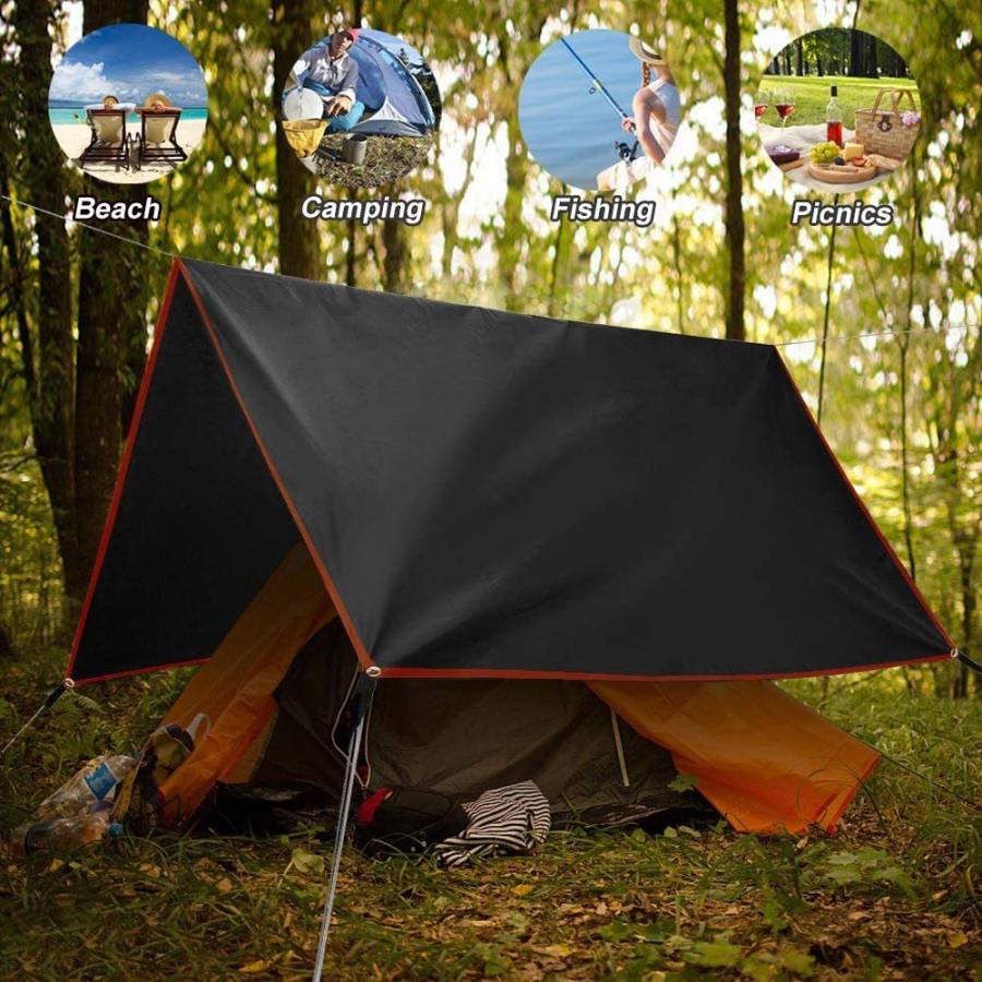 激安価格 新品未使用ブラックテント グランドシート セット キャンプ テント ZEN Camps グランドシート テントシート 194cm*136cm 撥水 防水