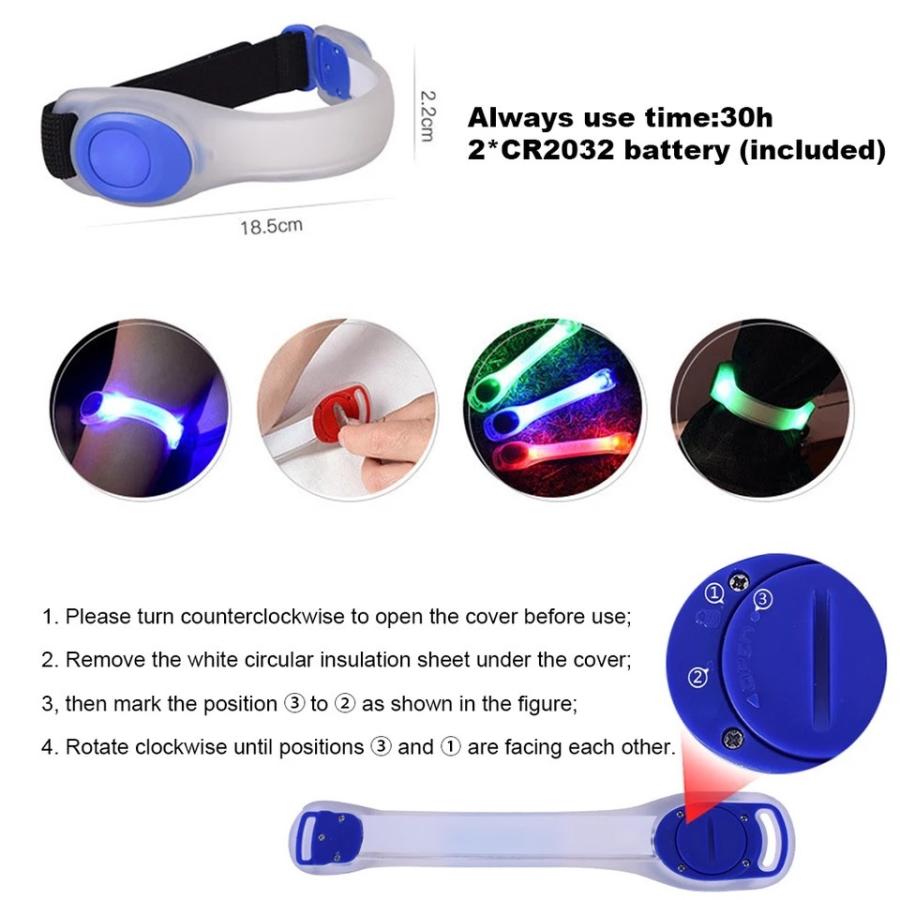 選べる2個セット） 8色 LED アーム バンド 2モード セフティバンド 高