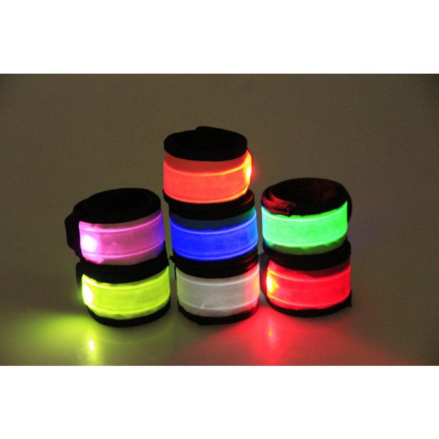 選べる2個セット)【7色】ワンタッチで装着 LED アーム バンド セフティ