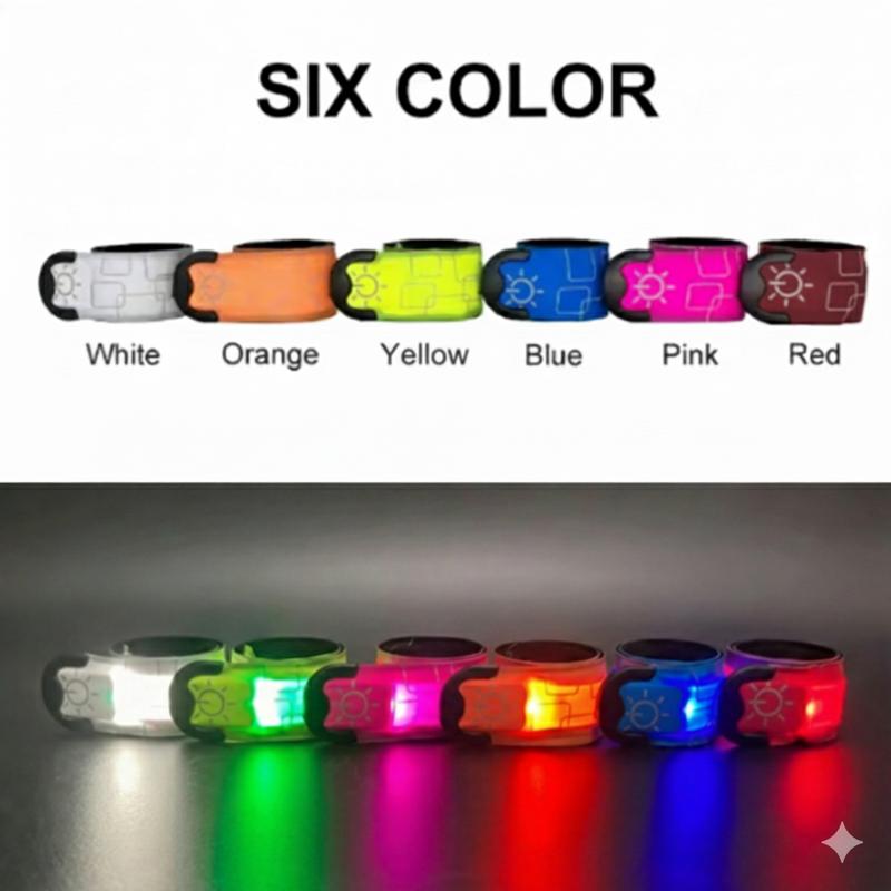 6色】スラップ式 USB充電 反射材入 LED アーム バンド ワンタッチで