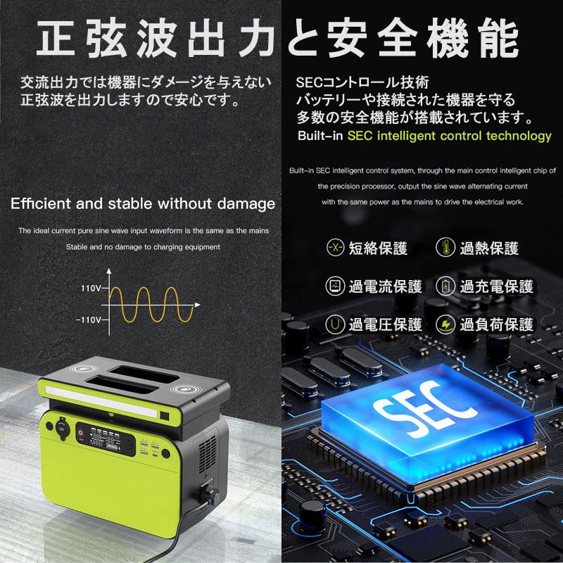 訳あり【MORIBUS】(3色) 日本仕様 ポータブル電源 500W ワイヤレス充電