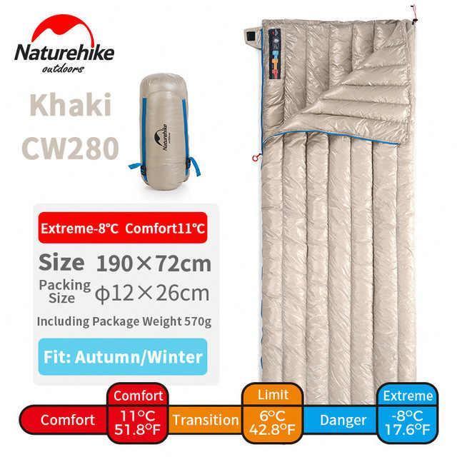 ロックD型カラビナ付 【Naturehike】 耐寒温度2℃ CW280 高級 ロックD型カラビナ付 【Naturehike】 耐寒温度2℃ CW280 高級