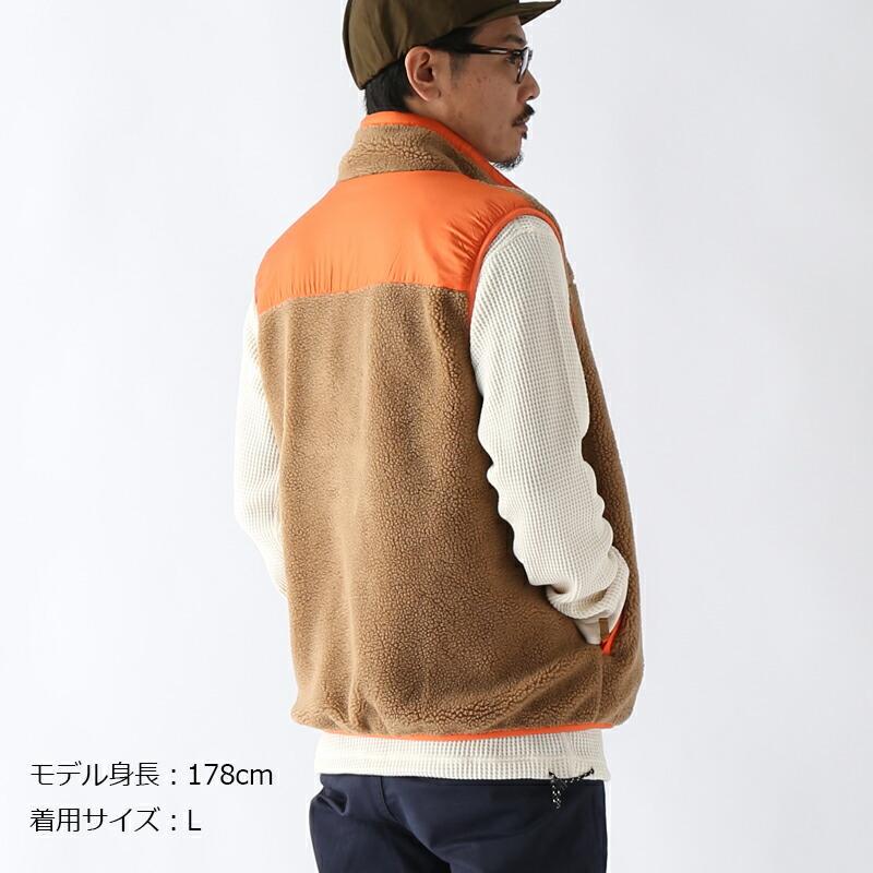 未使用タグ付★TFW49 コンビネーション フリースベスト メンズL オレンジ 未使用タグ付☆TFW49 コンビネーション フリースベスト メンズL オレンジ