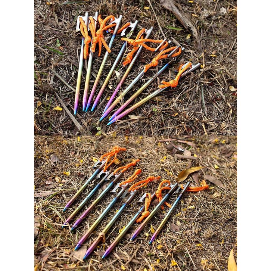 Boundless Voyage】カラフル チタンペグ 6本セット 24cm テントペグ