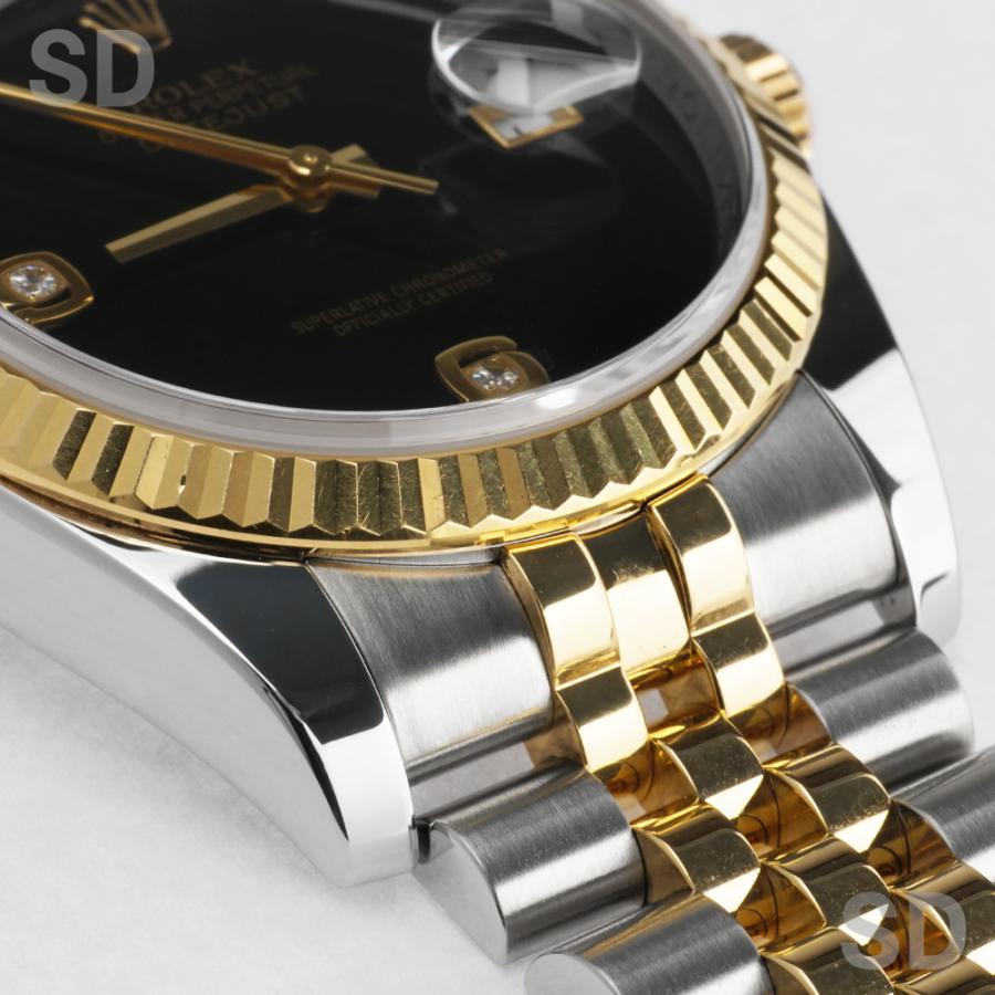 ROLEX ロレックス デイトジャスト36 116233 2BR オニキス/69ダイヤ メンズ 【中古】｜satindollwatch｜09