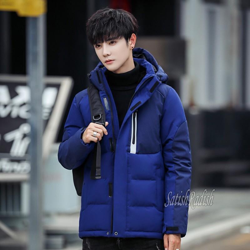 人気のファッションブランド ダウンジャケット 3色 オシャレ 人気 ビジネス カジュアル 個性 ツートンカラー 切り替え 暖かい ダウンコート 保温 防風 防寒 アウトドア 冬 秋 メンズ ダウンコート サイズ Xl