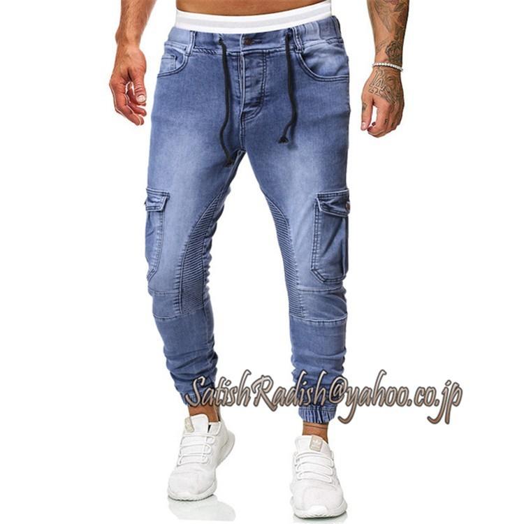 ジョガーパンツ デニムパンツ メンズ 無地 ストレッチ ウエストゴム ドローストリングパンツ スポーツパンツ イージーパンツ お洒落 2176 Satishradish 通販 Yahoo ショッピング