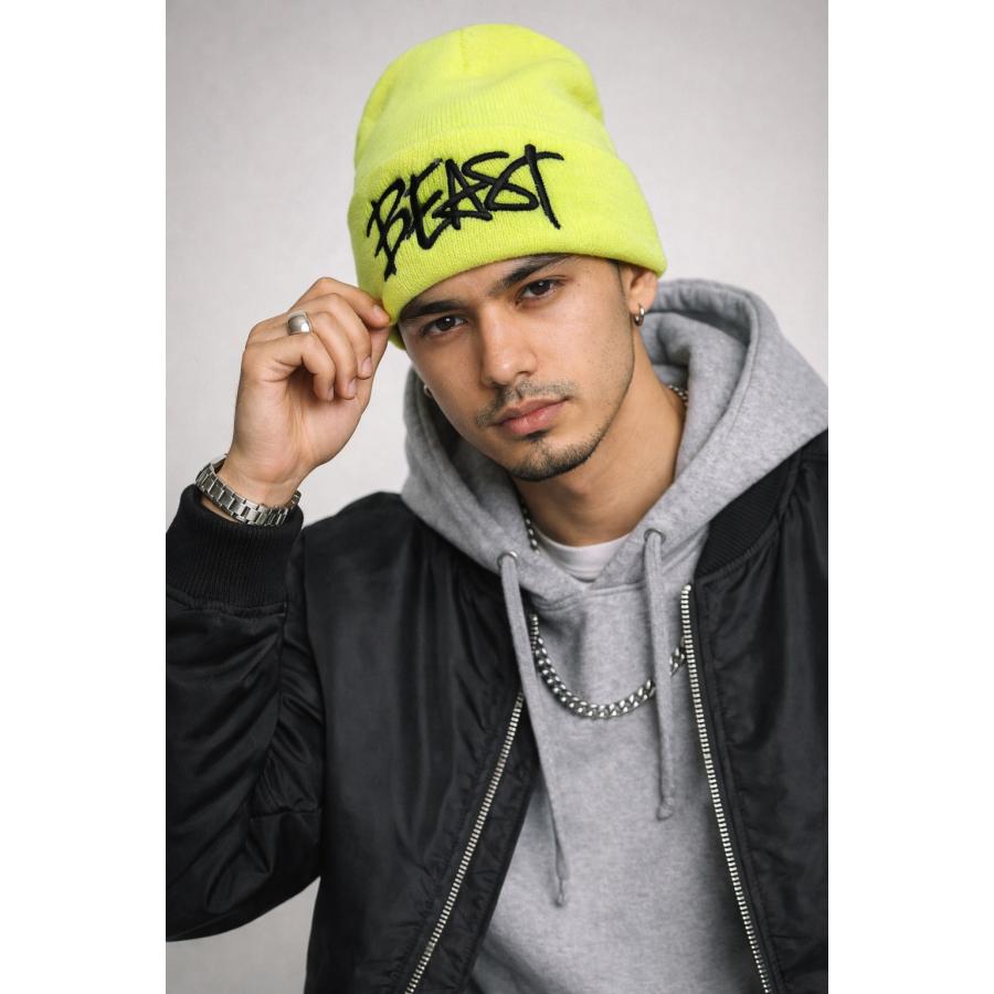 MURAL（ミューラル） BEAST KNIT CAP ニットキャップ/NEON YELLOW