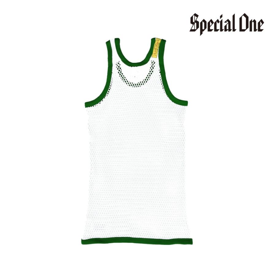 新品　SPECIAL1 網シャツ　白✕緑Lサイズ　スペシャルワンアミシャツ SPECIAL 1 CLOTHING SPECIAL1（スペシャルワン）網シャツ
