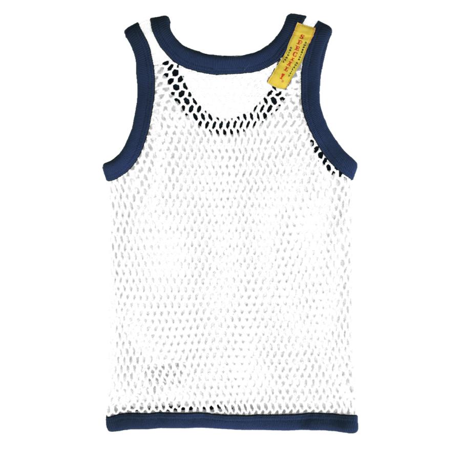 SPECIAL1 スペシャルワン 網シャツ ORIGINAL MESH VEST アミシャツ リンガータイプ ホワイト×ネイビー 春新作の SPECIAL1 スペシャルワン 網シャツ ORIGINAL MESH VEST アミシャツ リンガータイプ ホワイト×ネイビー 春新作の