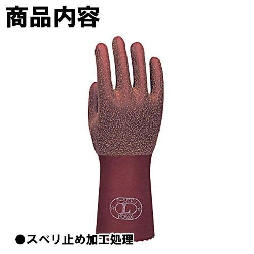 TOWA (東和コーポレーション)　トワロン ロング天然ゴム 手袋 ブラウン No.152　M 5双入｜satiwel-y｜03