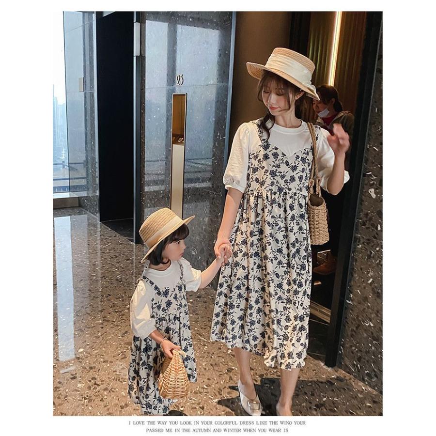 親子ペアルック ワンピース リンクコーデ 親子服 親子コーデ お揃い 花柄ワンピース 半袖 重ね着風 ママと娘 おそろい 韓国 ハワイ アロハ おしゃれ 親子ペア ル Ls 佐藤大輝 通販 Yahoo ショッピング