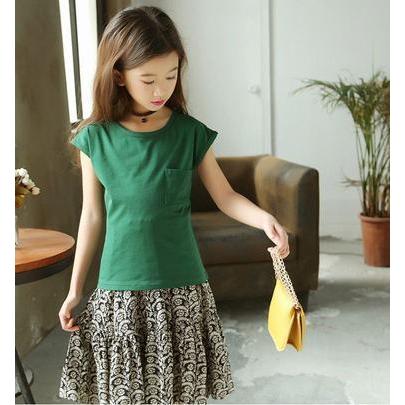 子供服 女の子 夏服 韓国子供服 セットアップ 上下セット 140センチ 半袖 Tシャツ 花柄 スカート ロング丈 トップス ボトムス こども服 ベビー服 ジュニア Sw0501b1436 佐藤大輝 通販 Yahoo ショッピング