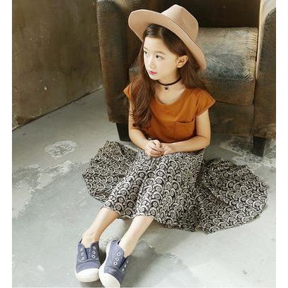 子供服 女の子 夏服 韓国子供服 セットアップ 上下セット 140センチ 半袖 Tシャツ 花柄 スカート ロング丈 トップス ボトムス こども服 ベビー服 ジュニア Sw0501b1436 佐藤大輝 通販 Yahoo ショッピング