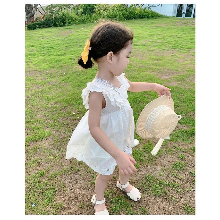 安い購入 ベビー服 シューズ ワンピース 女の子 フレアワンピース キッズ 無地 ノースリーブ ワンピース 女の子 フレアワンピース キッズ 無地 ノースリーブ 夏服 白ワンピース 袖フリル 子供服 ワンピ 子ども かわいい カジュアル ゆったり シンプル 普段 Www