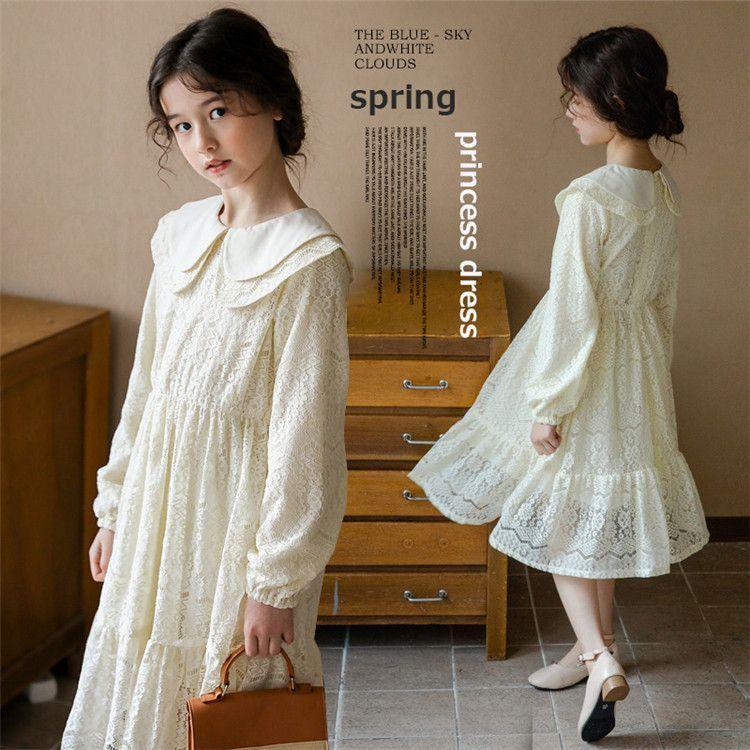 送料込 ベビー服 シューズ キッズドレス 子供服 白ドレス 白ワンピース 女の子 韓国子供服 キッズドレス 子供服 白ドレス 白ワンピース 女の子 韓国子供服 ワンピース こども服 長袖 ワンピ 白 姫系 可愛い レース カジュアルワンピース オシャレ カジュ