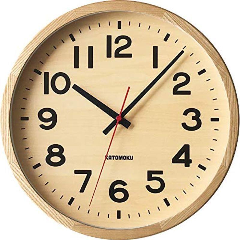 人気新品入荷 Muku KATOMOKU Clock (電波時計) φ306mm km-107NARC 連続秒針 電波時計 ナチュラル 15 目覚まし時計