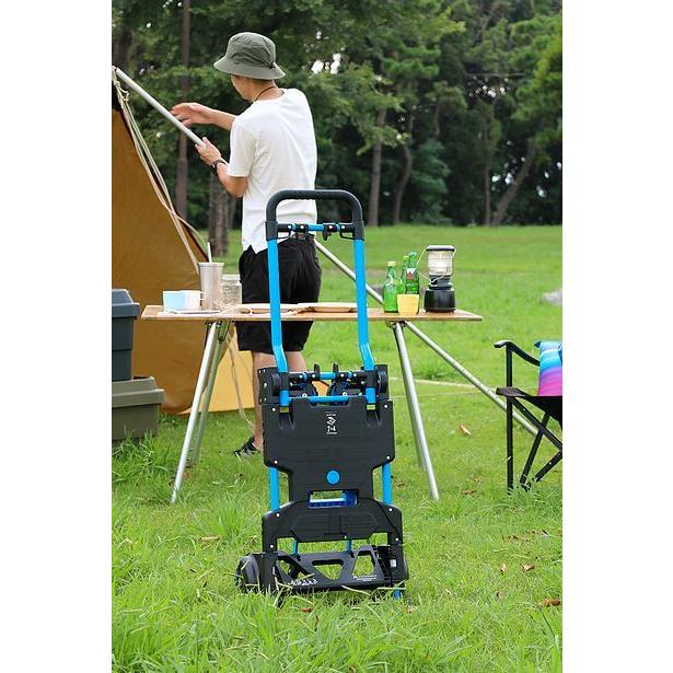 花岡フラットカート ツーバイフォー アウトドア キャンプ 小回り 2×4 二輪 四輪 折りたたみ 車に収納便利 コンパクト収納 7.4kg 最大耐荷重120kgの画像