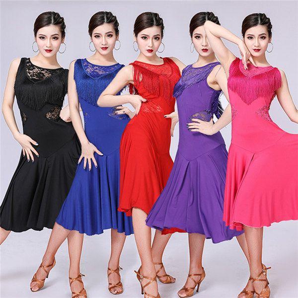 社交ダンス モダンドレス ラテンダンス フリンジタイプ ダンスドレス ワンピース ラテンダンス衣装 ダンス発表会 レディース ショルダードレス 舞台服 チャチャ | ブランド登録なし