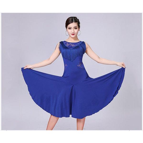 社交ダンス モダンドレス ラテンダンス フリンジタイプ ダンスドレス ワンピース ラテンダンス衣装 ダンス発表会 レディース ショルダードレス 舞台服 チャチャ | ブランド登録なし | 04