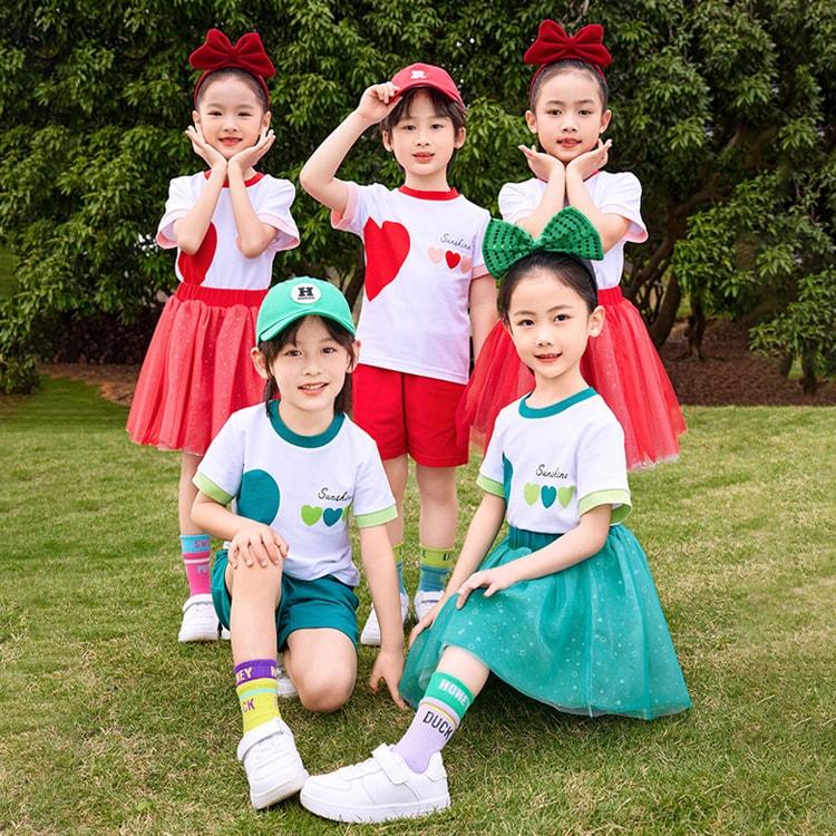 キャンパス系 小学生 韓国 子供服 セット 可愛い 発表会 運動会 修学 
