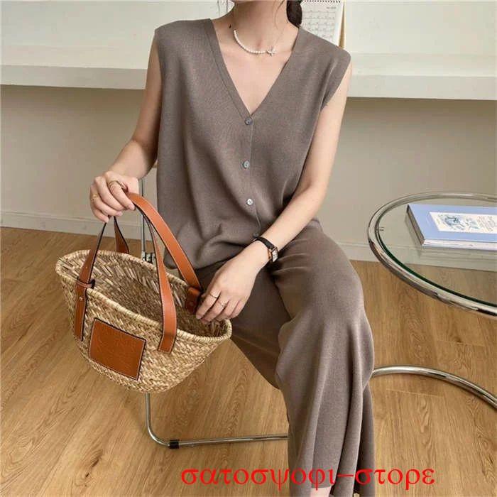 パンツ セットアップ レディース サマーニット セットアップ 2点セット パンツドレス 春 夏 夏服 上下セットアップ ワイドパンツ ガウチョパンツ tシャツ ノース | ブランド登録なし | 01