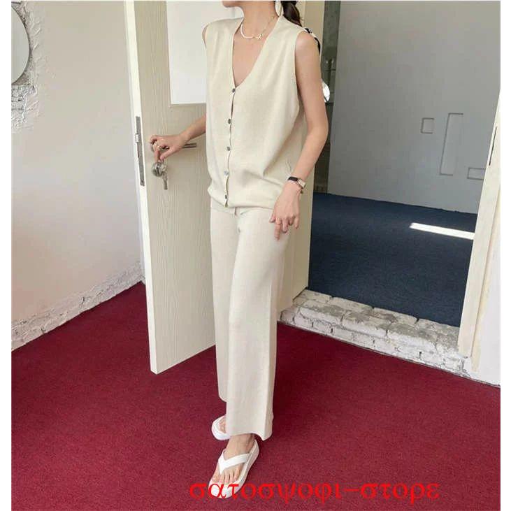 パンツ セットアップ レディース サマーニット セットアップ 2点セット パンツドレス 春 夏 夏服 上下セットアップ ワイドパンツ ガウチョパンツ tシャツ ノース | ブランド登録なし | 04