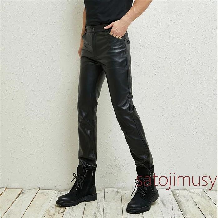羊革レザーパンツ 新品 メンズパンツ 革パンツ バイクパンツ 本