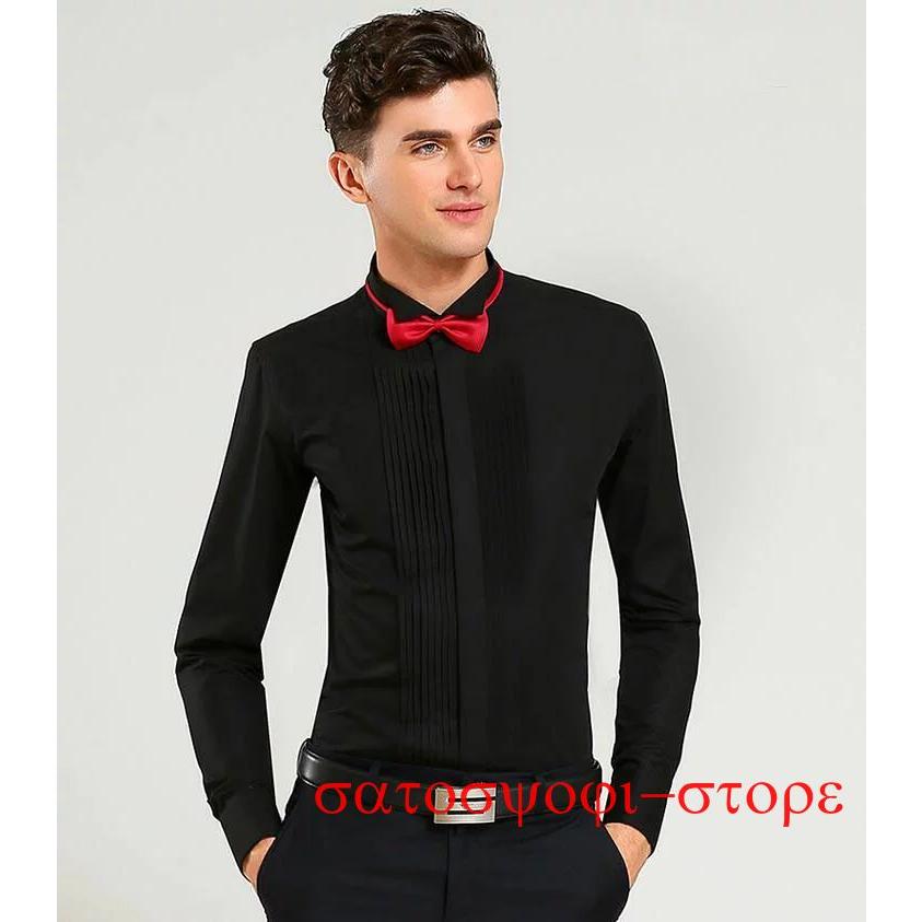 THETREATDRESSING 新郎シャツ　蝶ネクタイ　カフス　チーフ トリートドレッシング 新郎4点セット（Mシャツ、蝶ネクタイ