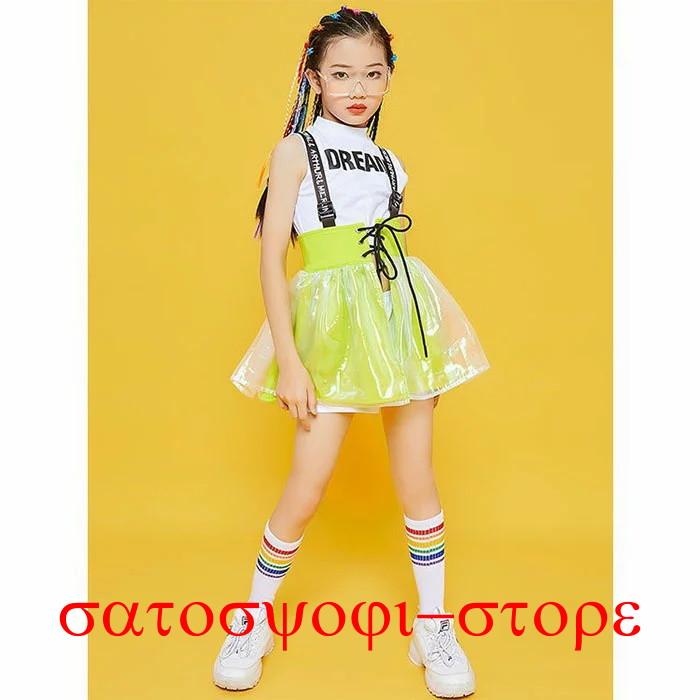 キッズ ダンス チアガール 衣装 ヒップホップ セットアップ（ジャンパースカート+トップス+パンツ） 女の子 子供服 キッズ ワンピース 衣装 ノースリーブ トップ | ブランド登録なし | 10