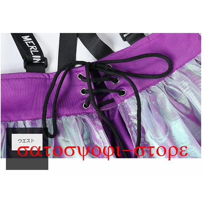 キッズ ダンス チアガール 衣装 ヒップホップ セットアップ（ジャンパースカート+トップス+パンツ） 女の子 子供服 キッズ ワンピース 衣装 ノースリーブ トップ | ブランド登録なし | 17