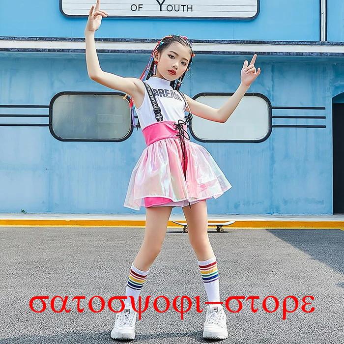 キッズ ダンス チアガール 衣装 ヒップホップ セットアップ（ジャンパースカート+トップス+パンツ） 女の子 子供服 キッズ ワンピース 衣装 ノースリーブ トップ | ブランド登録なし | 02