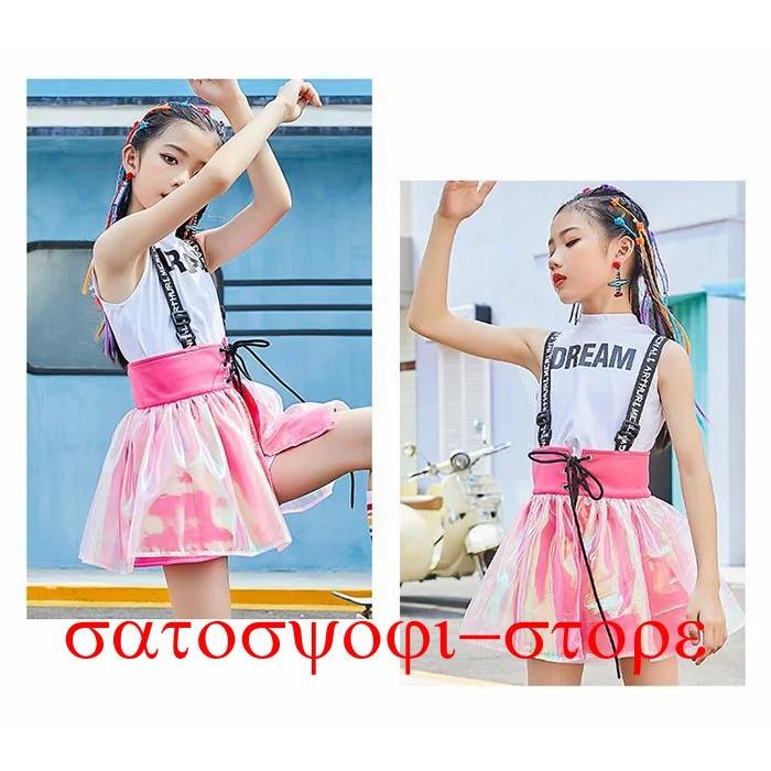 キッズ ダンス チアガール 衣装 ヒップホップ セットアップ（ジャンパースカート+トップス+パンツ） 女の子 子供服 キッズ ワンピース 衣装 ノースリーブ トップ | ブランド登録なし | 04