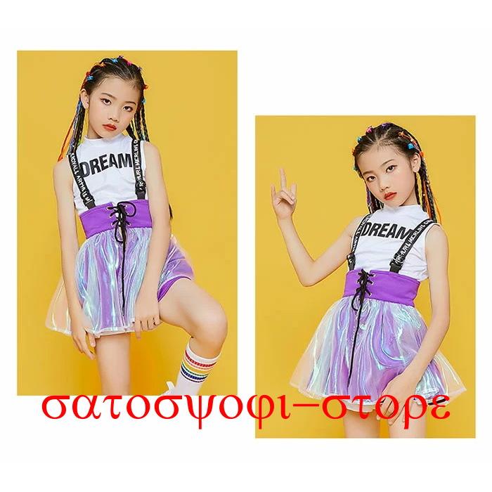 キッズ ダンス チアガール 衣装 ヒップホップ セットアップ（ジャンパースカート+トップス+パンツ） 女の子 子供服 キッズ ワンピース 衣装 ノースリーブ トップ | ブランド登録なし | 09