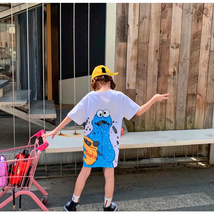 キッズ シャツワンピース 韓国子供服 トップス tシャツ クマ柄 膝丈 ワンピース 女の子 こども服 オシャレ 可愛い 半袖 春夏 カジュアル オシャレ｜satojimusyo｜05