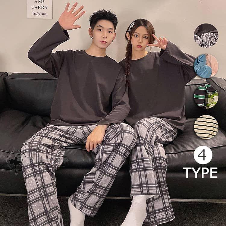 カップル ペアパジャマ 秋 カップル ペア ルームウェア 上下 セット ペアパジャマ 長袖 春 お揃い結婚祝い プレゼント ペアパジャマ 夫婦 ペアルック レディース | 