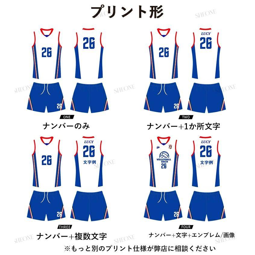 女子 バレーボール ユニフォーム 名入れ可 昇華 プリント 男子 ウエア