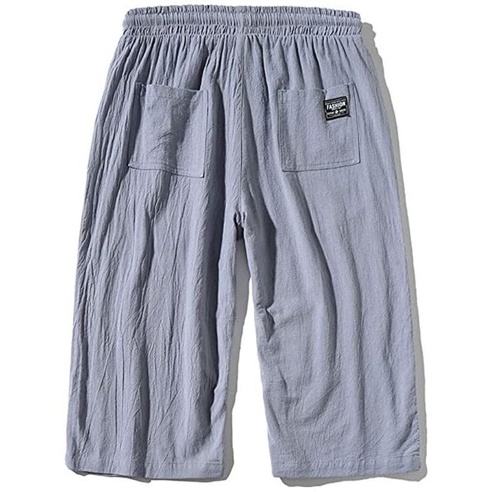 七分丈 パンツ メンズ クロップドパンツ 無地 7分パンツ 薄手 通気性 調整紐 ゆったり ファッション 夏 春 秋 以上節約